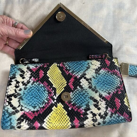 Aldo Wristlet Multicolor PUC Y2K Retro Style 90’s Faux Snakeskin Street style - Picture 5 of 10